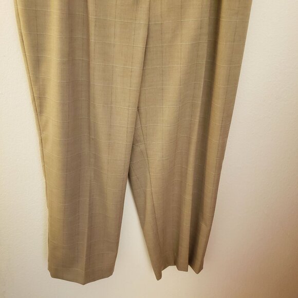 Talbots Petites Tan Classic Straight Leg Pants Window Pane Checks Size 22W NWT - Picture 6 of 9